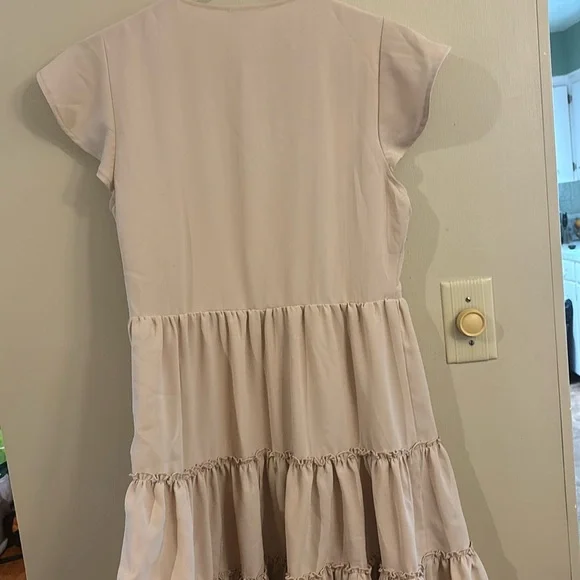 Cream Ruffle Sleeve Dress - Picture 5 of 5